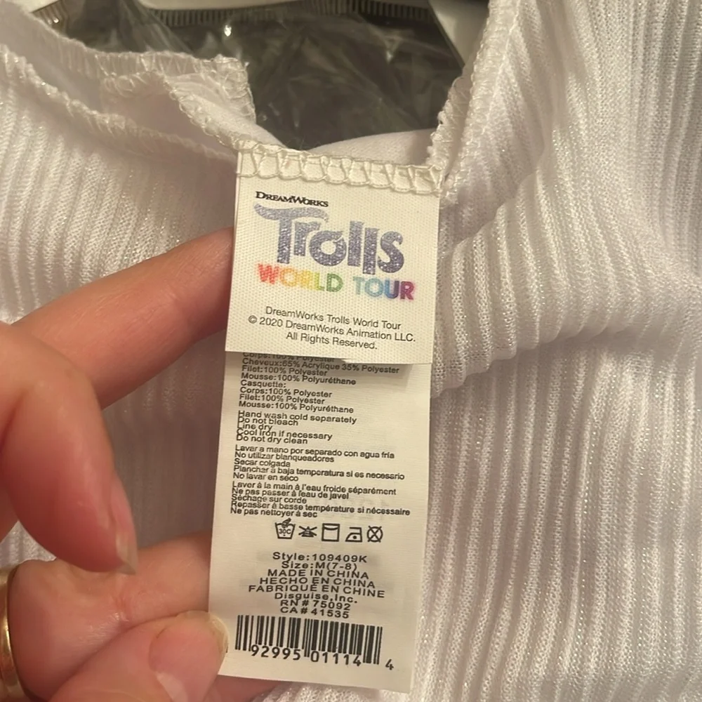 Trolls World Tour Barb new costume jumpsuit and headband with hair and ears
