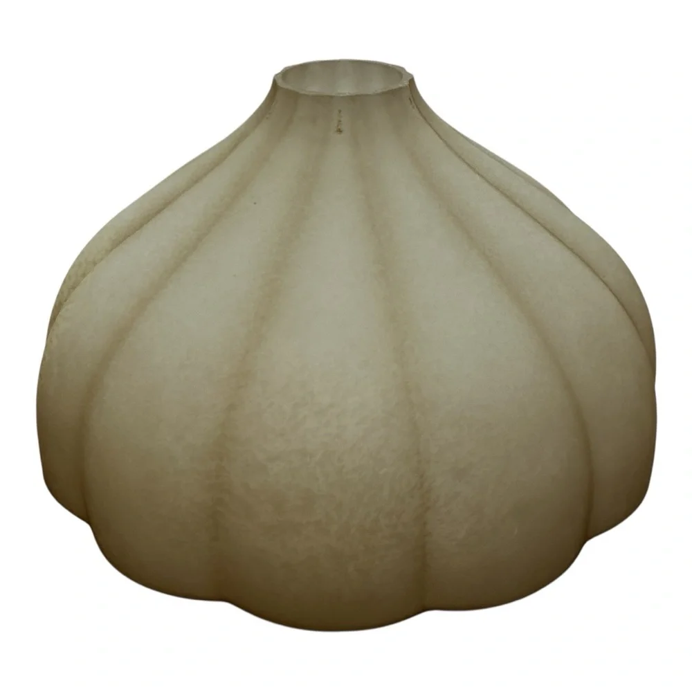 Torchiere Floor Lamp Glass Shade REPLACEMENT Amber Alabaster Fluted Clam Shape