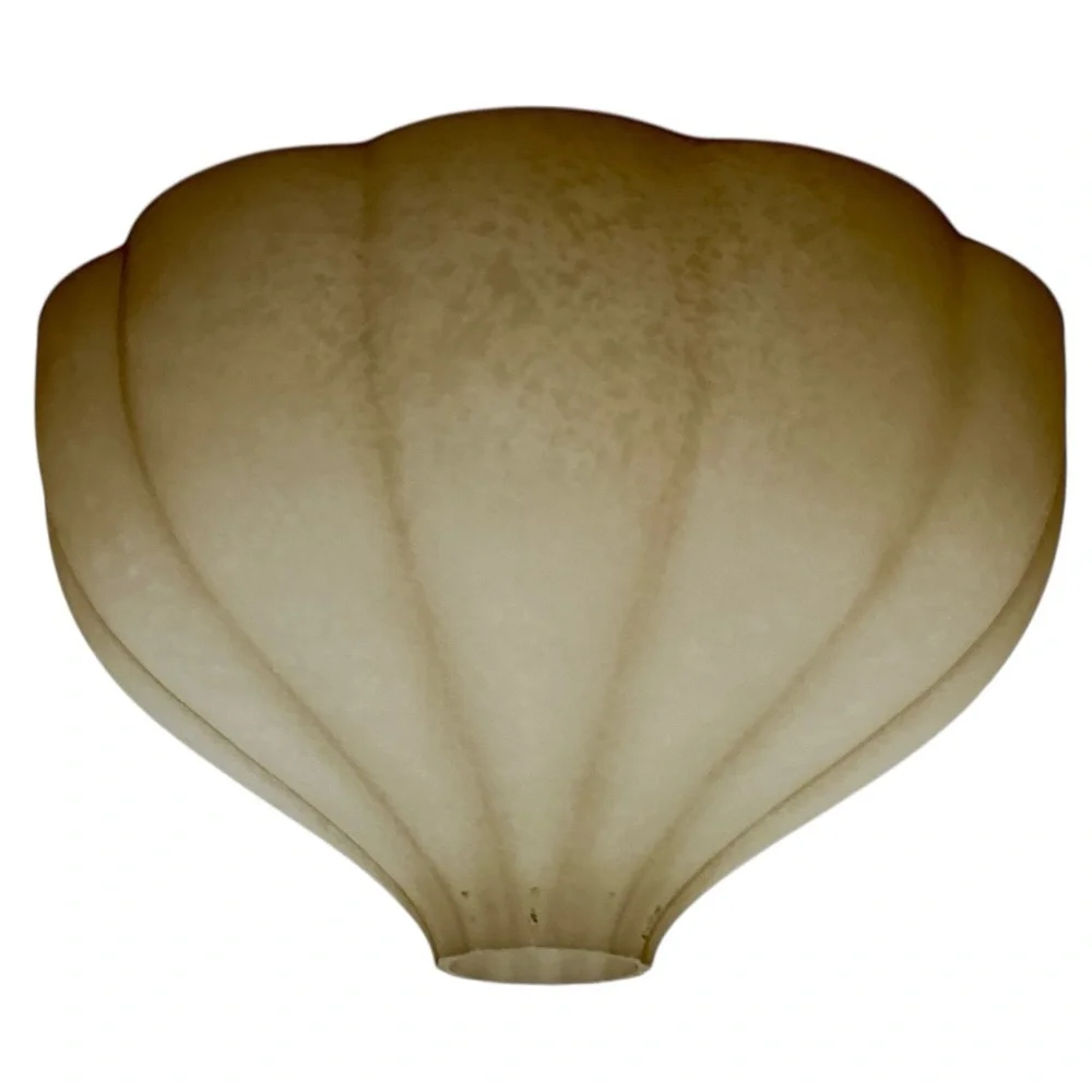 Torchiere Floor Lamp Glass Shade Amber Alabaster Fluted Clam Shape REPLACEMENT