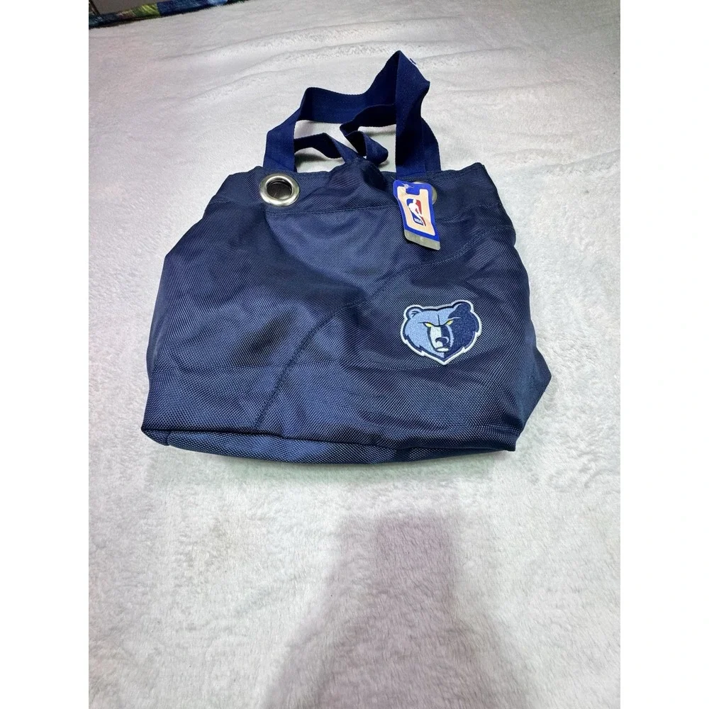 Memphis Grizzlies NBA Womens Navy Blue Sheen Hobo Bag Purse Little Earth Grommet
