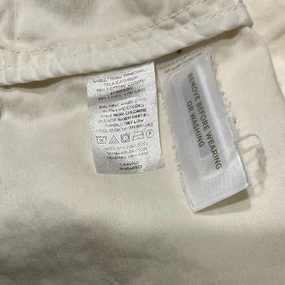 LOFT Cream Shirt Jacket with Button Details, Size Medium