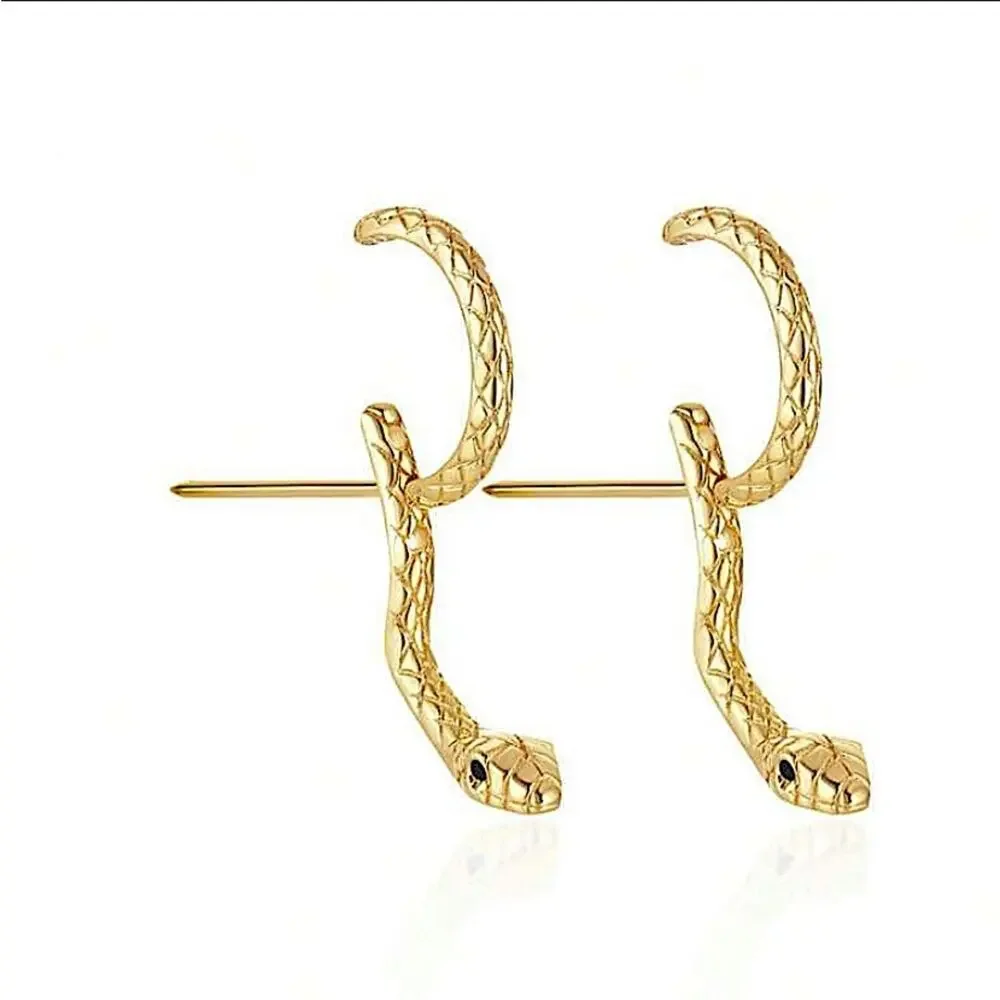 Gold Snake Earrings Creative Design Trendy