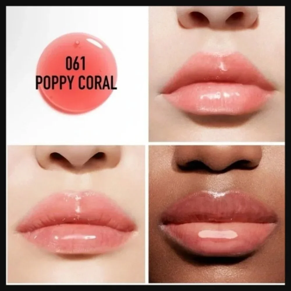 Dior Lip Glow Oil Hydrating High-Shine Gloss in 061 Poppy Coral NEW