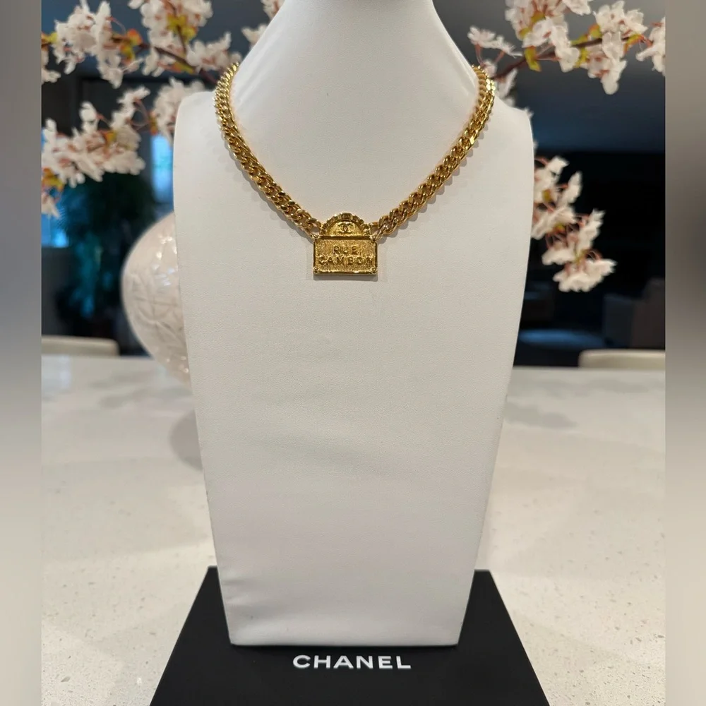 Chanel Rue Cambon Pendant Chain Necklace 22A