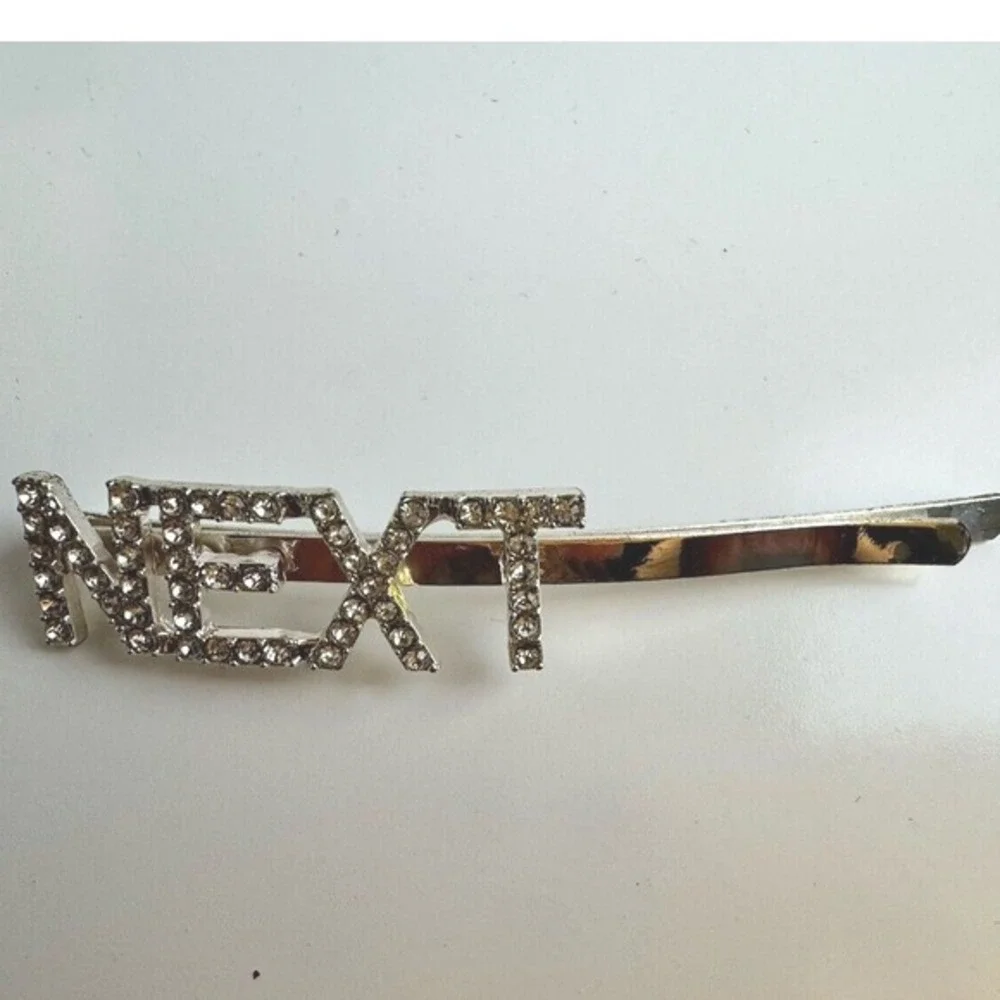 NEXT Rhinestone Hair Clip Silver Gold Tone Statement Hair‎ Accessory Y2K J-01