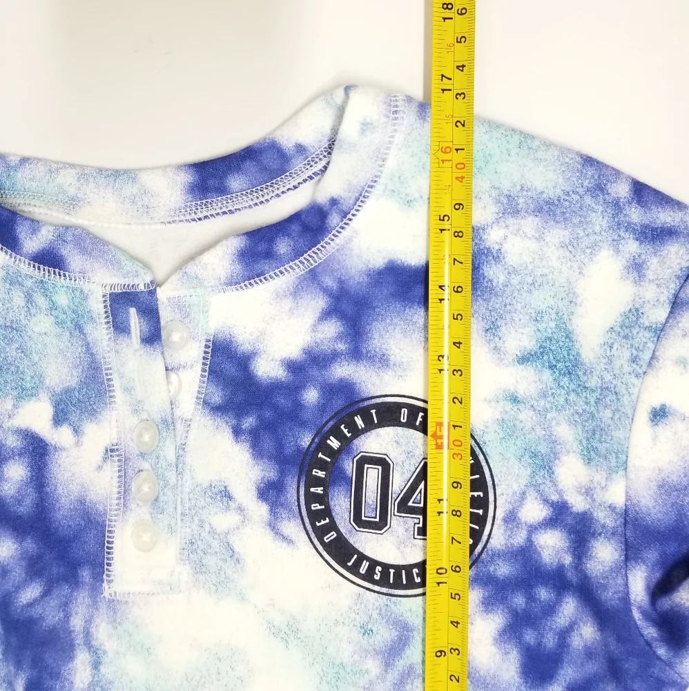 Justice Active Wear Purple & Blue Tie-dye Long Sleeve Sweatshirt 7 S/M