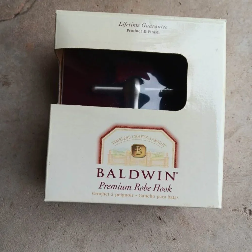 Baldwin Carnivale Crest Holder Robe Hook Made of Solid Brass Satin Nickel Finish
