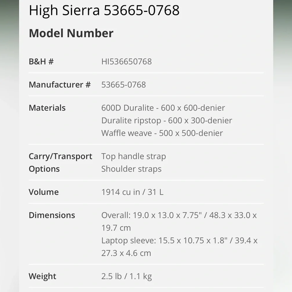 High Sierra high sierra