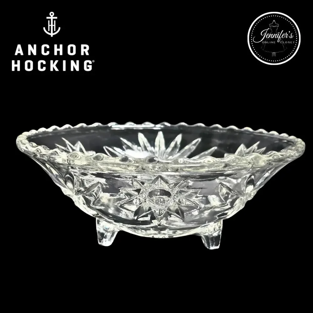 Anchor Hocking Vintage 60'/70's Clear Glass Bon-Bon Dish or Candy Dish