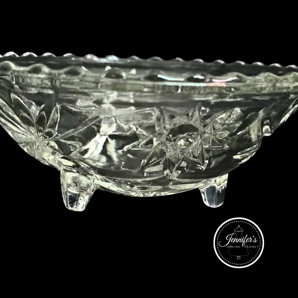 Anchor Hocking Vintage 60'/70's Clear Glass Bon-Bon Dish or Candy Dish