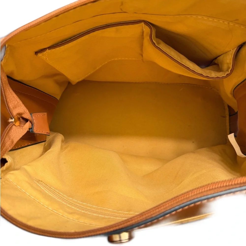 BROWN BUCKET CHAIN  BAG NWOT