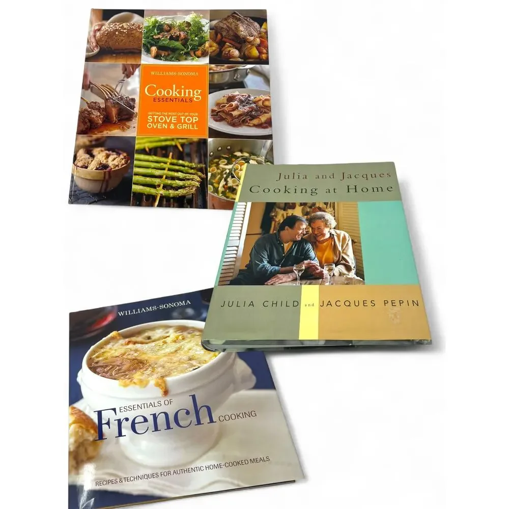 SET of 3 Williams Sonoma Cooking Cookbooks Recipes Kitchen Julia Childs French