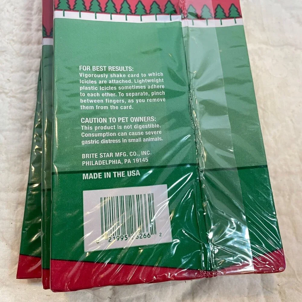 Brite Star Icicles For Christmas Tree & Holiday Decorating - 4 Packs Red/Green 1