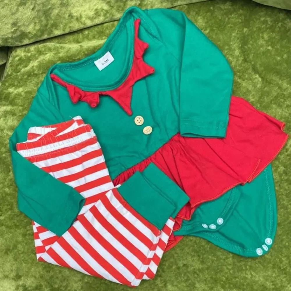 0-3 Months Elf Christmas Outfit, NWOT