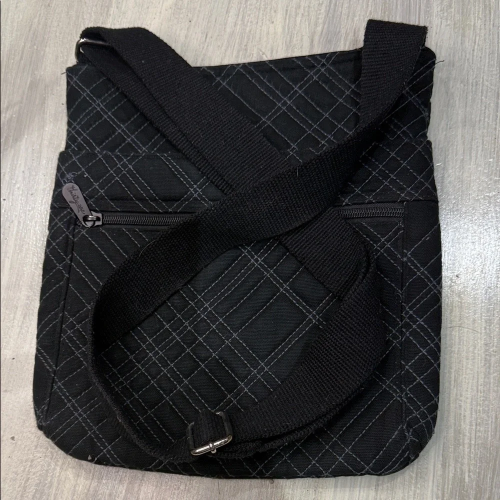 Thirty-One Black Quilted Messenger Bag