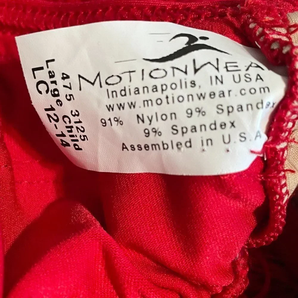 Nwt Motionwear Red Fringe Crop Camisole Girls 12-14