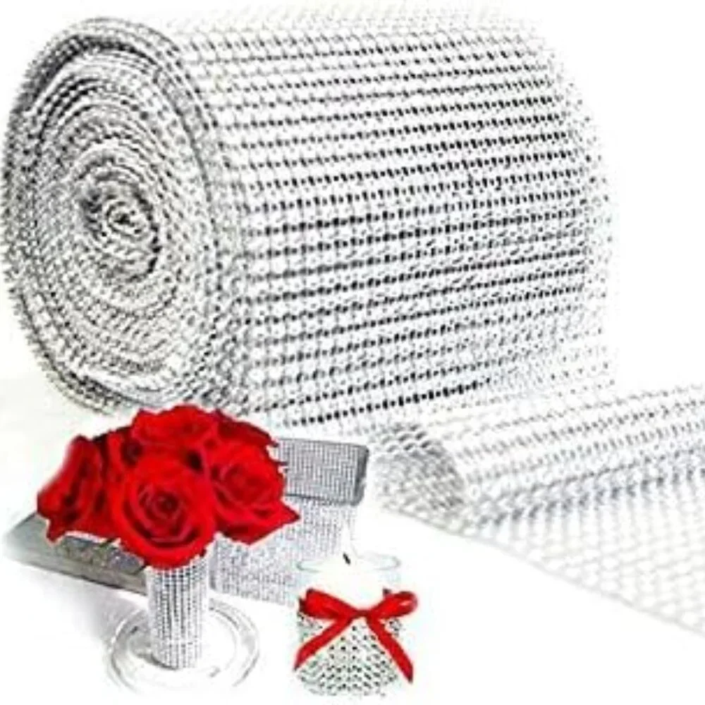 1 Yard Sparkling Rhinestone Mesh Ribbon for Event Decoration