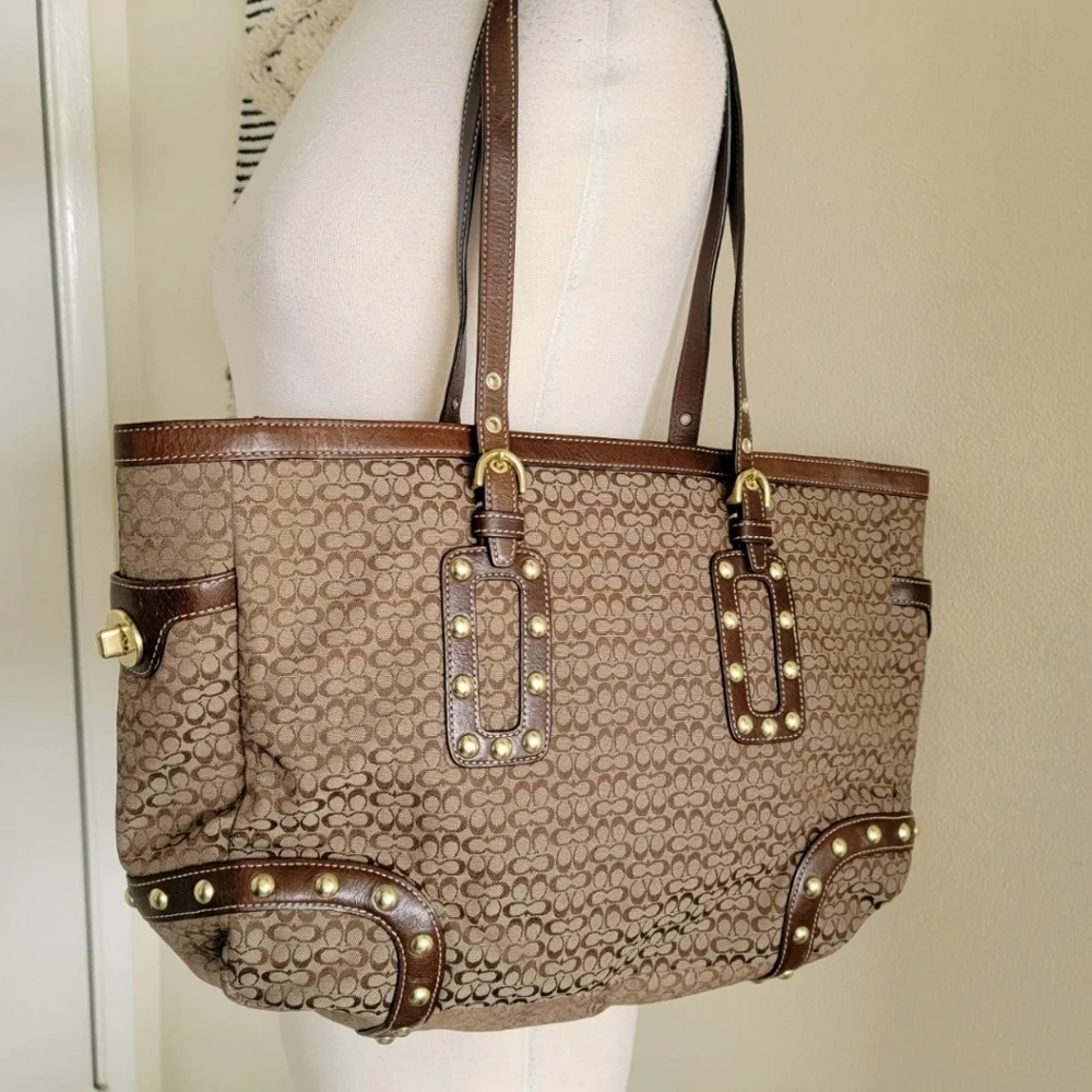Coach Vintage Tote bag Rare Boho Gold Studded Purse