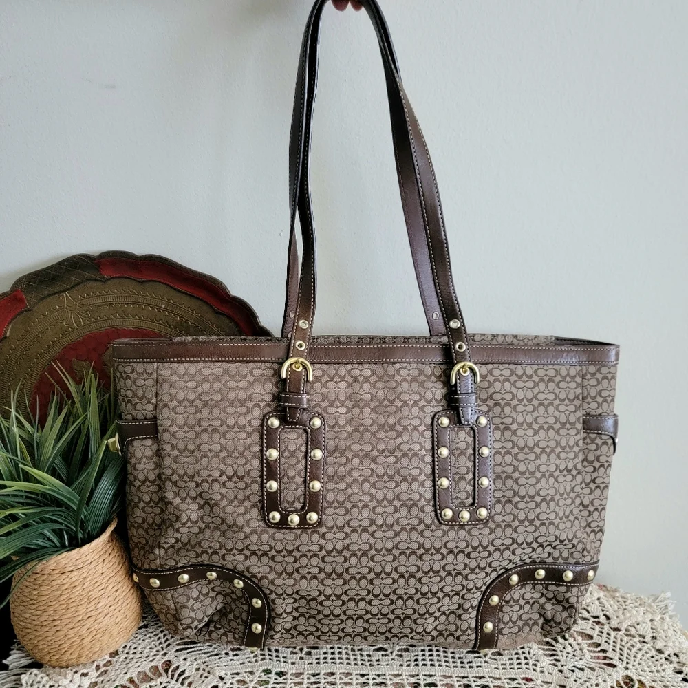Coach Vintage Tote bag Rare Boho Gold Studded Purse