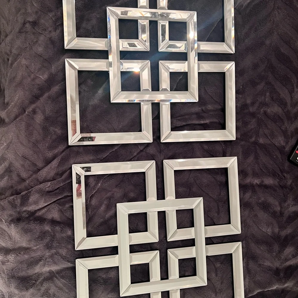 Modern Geometric Wall Decor in Silver