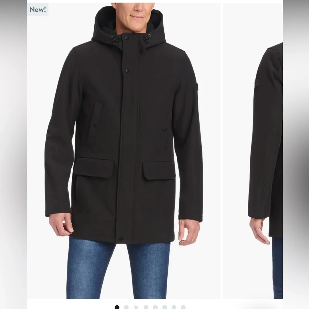 Vince Camuto Men's Black Softshell Hooded Jacket NWOT