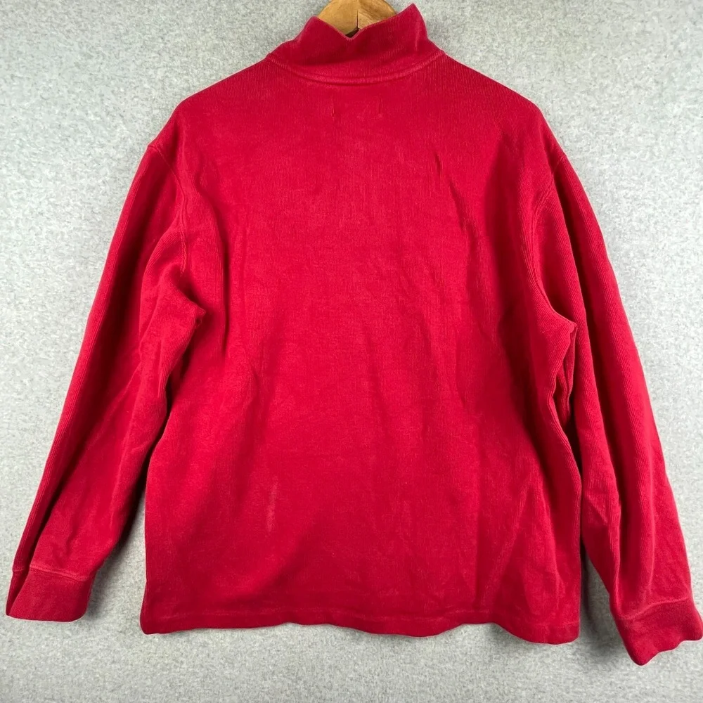 Vintage Polo Ralph Lauren Sweater XXL Red Quarter Zip Pony Cotton Pullover Prepp