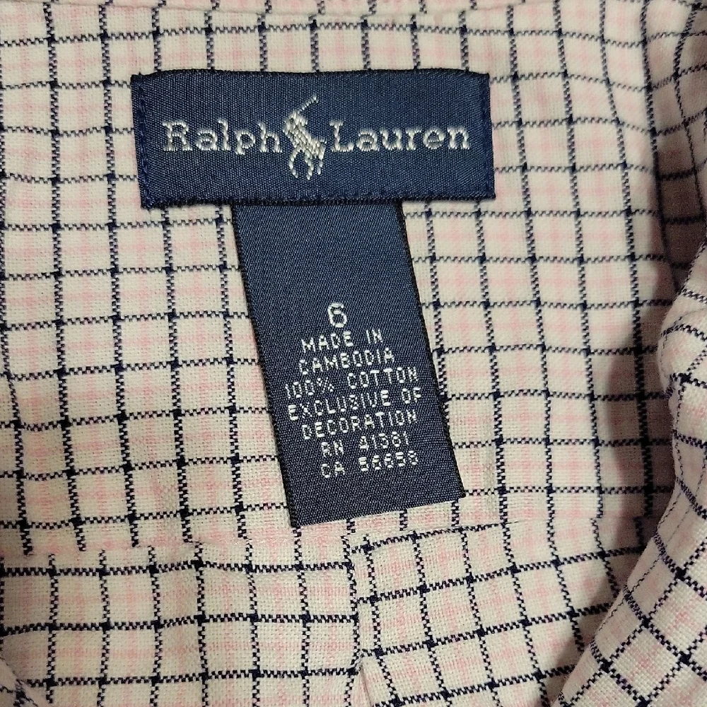 Ralph Lauren White and Blue Plaid Shirt