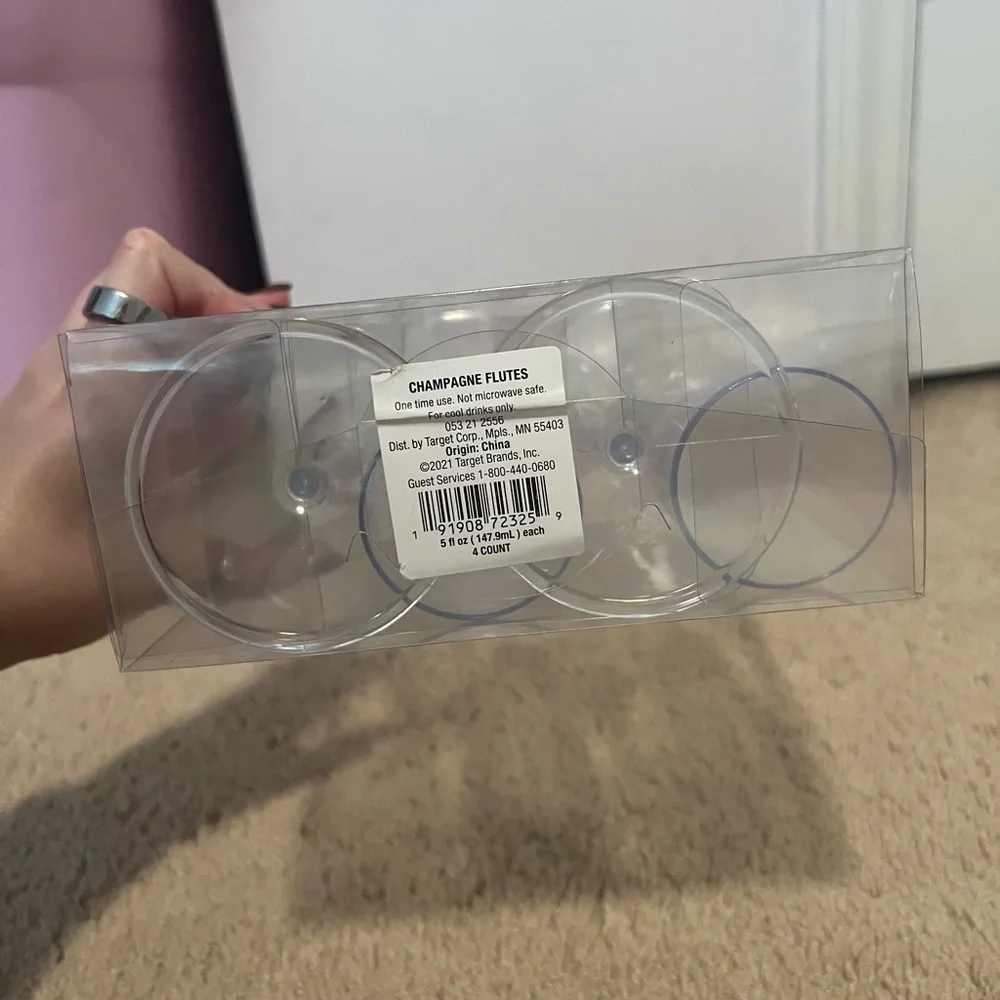 Champagne Flutes Set Clear Plastic