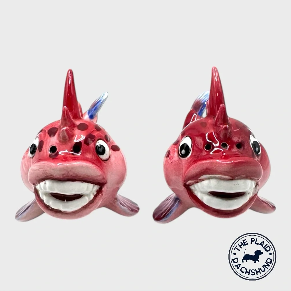 Vintage Piranha Fish Shakers