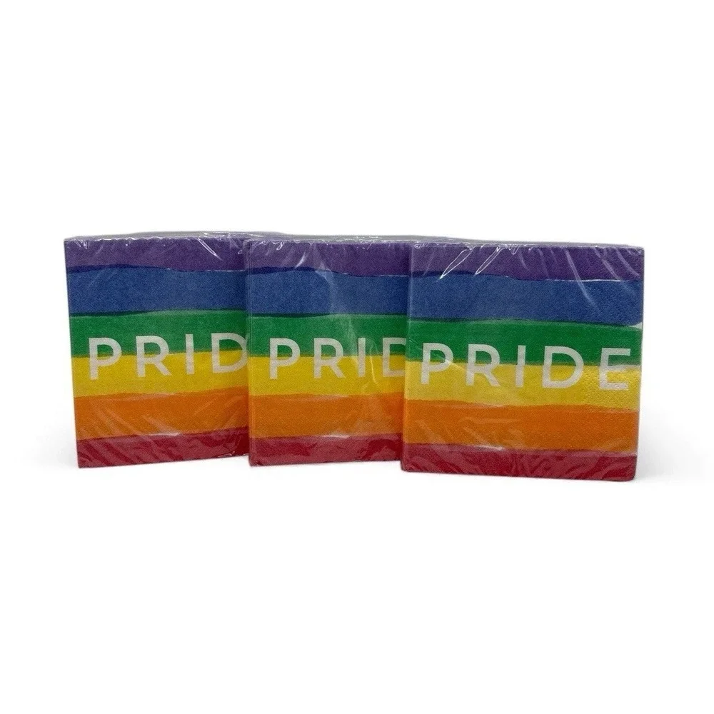 Pride Rainbow Cocktail Napkins LOT 3 16 Count