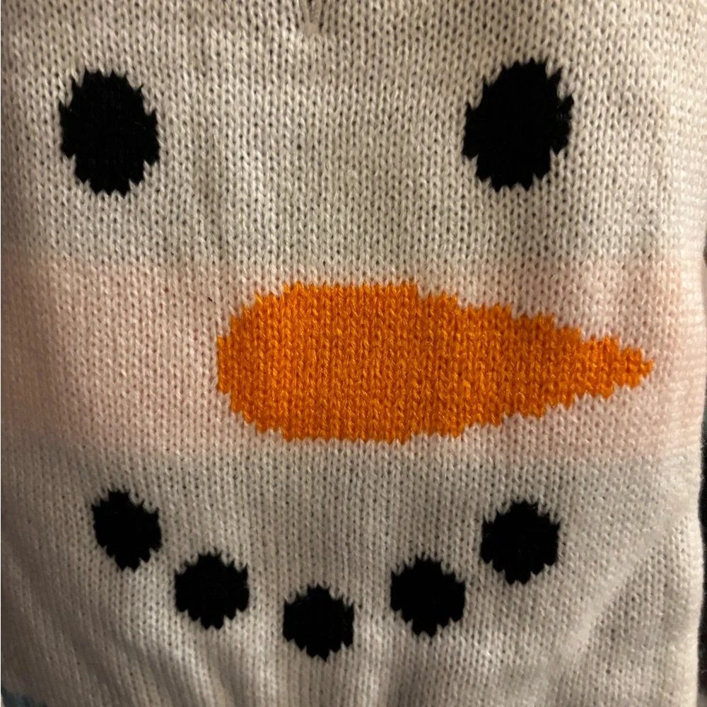 Celebrations Buttons & Bones Snowman Face White Pet Sweater in XS BNWT