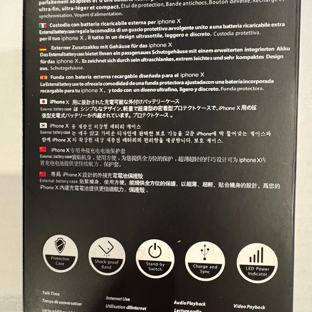 Apple iPhone X external battery case New in open box