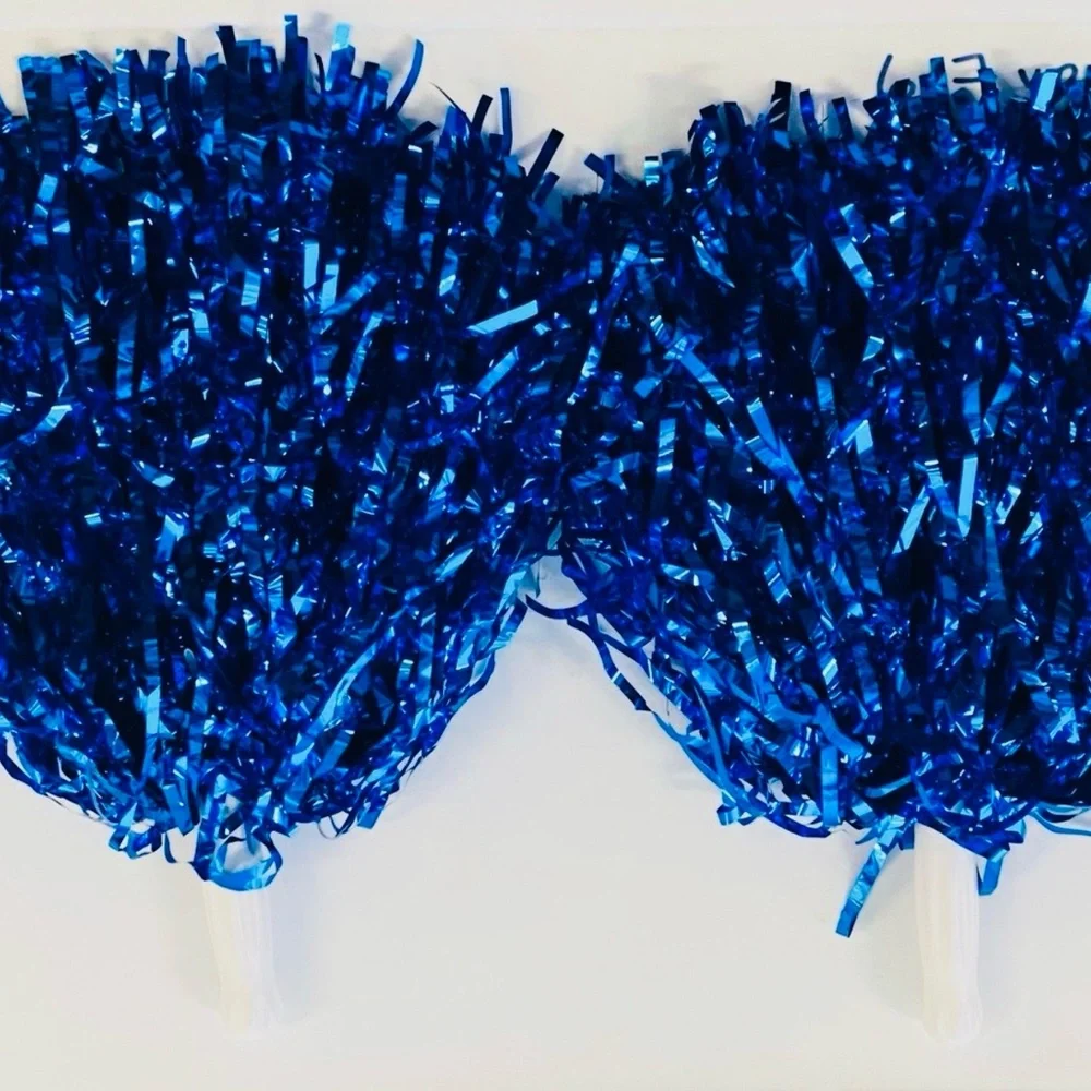 Metallic Blue Mini Pom Poms
