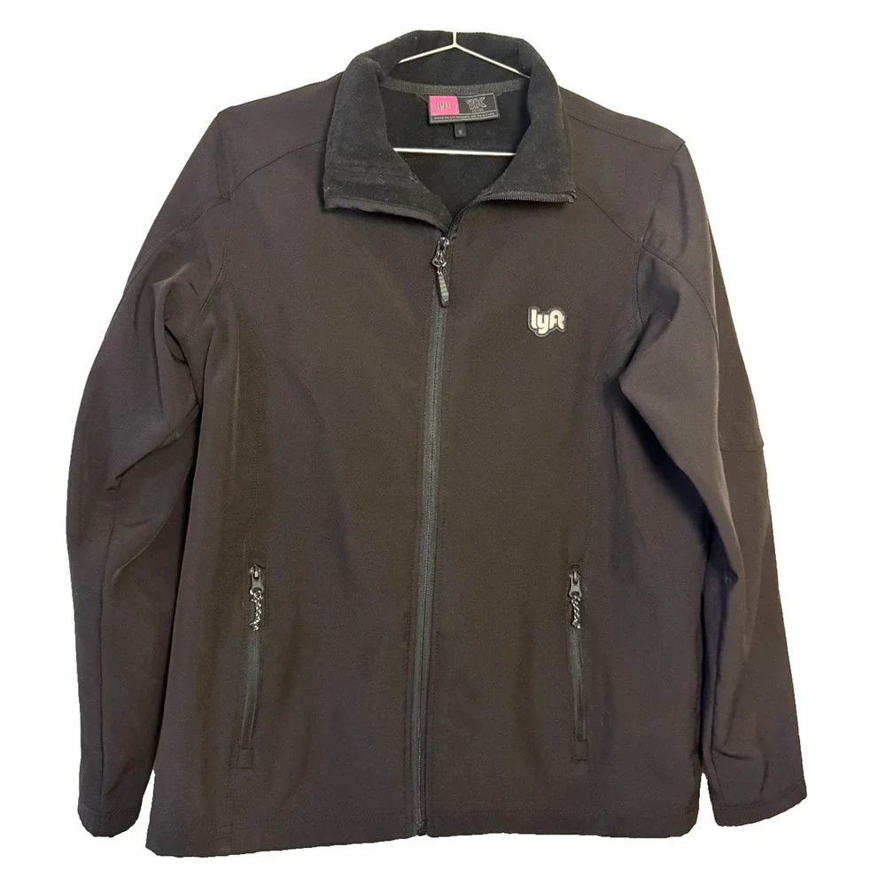 Lyft 1K Rides Men's Softshell Jacket Fleece Lined Black Size S Mens