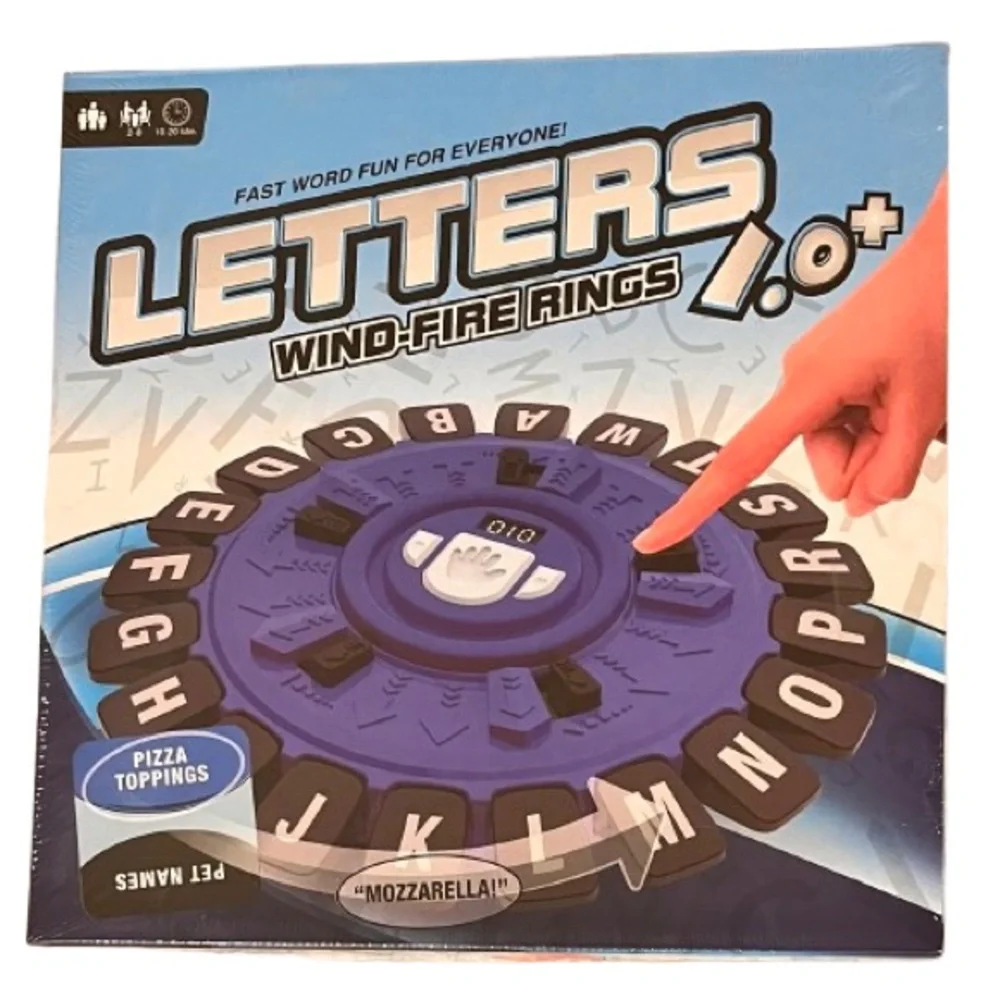 🆕-Letters Wind-Fire Rings Family Board Game.