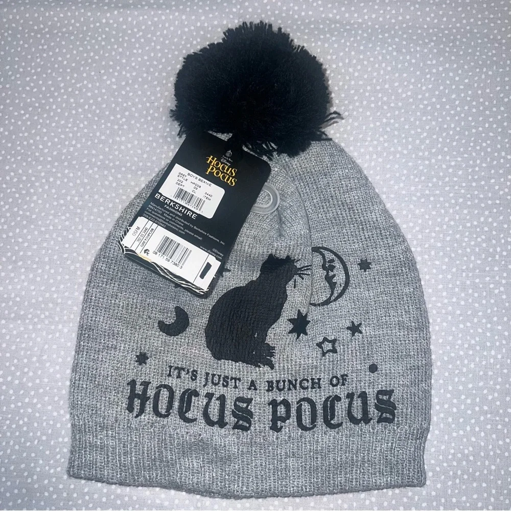 Disney Hocus Pocus Gray Cat Beanie with Pom Pom