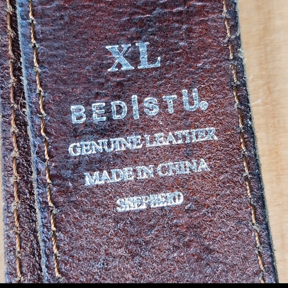 BED STU Shepherd Belt Men's Extra Large Brown Genuine Leather Tooled