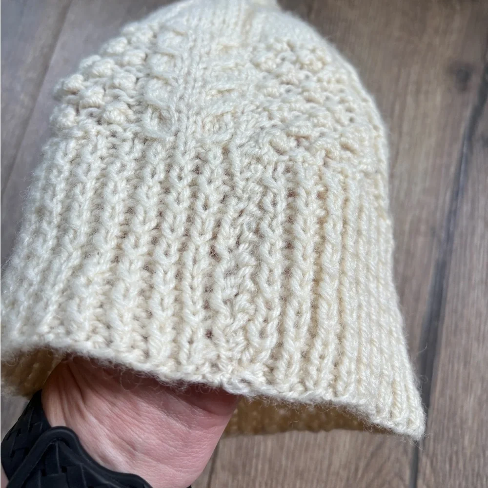 Hand knit 15% cottagecore ivory