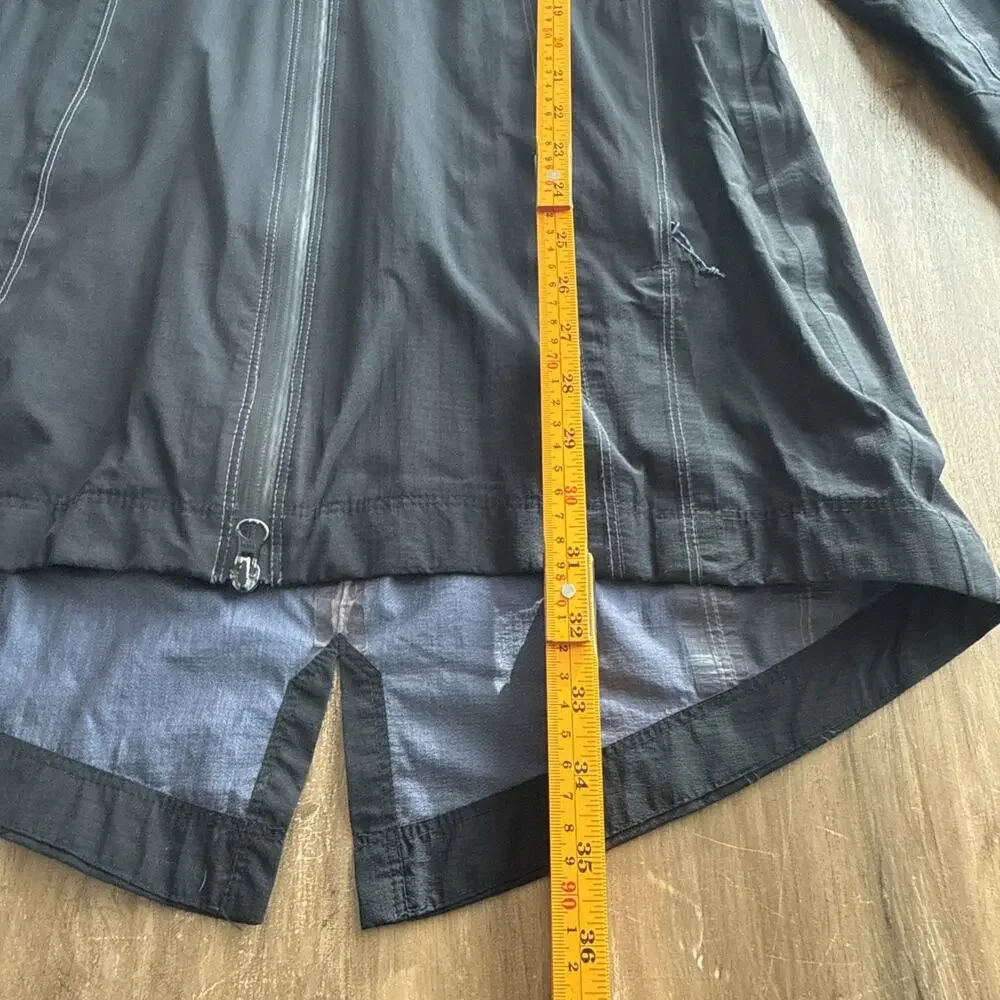 Kuhl Projekt Hooded Fishtail Parka Light Jacket Womens Size XS Black Windbreaker