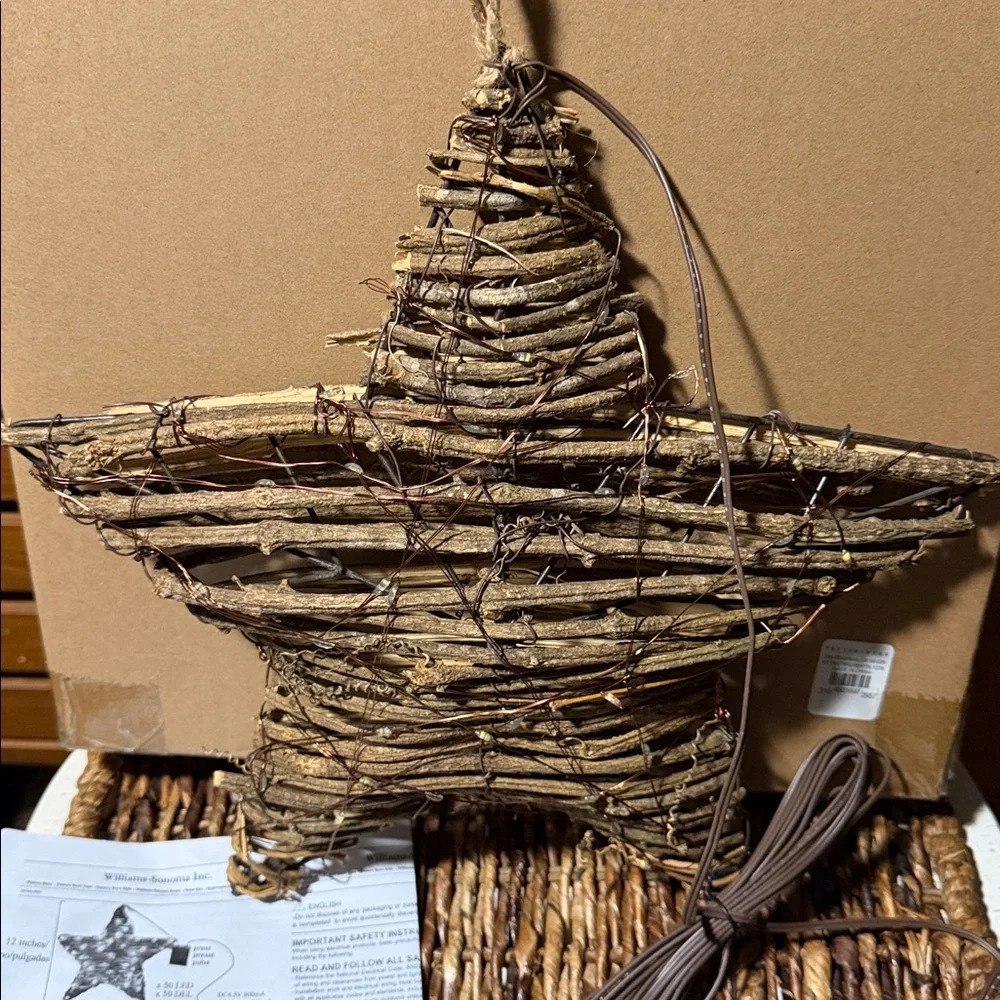 Pottery Barn Rattan Twinkle Star Red , White & Blue BNIB