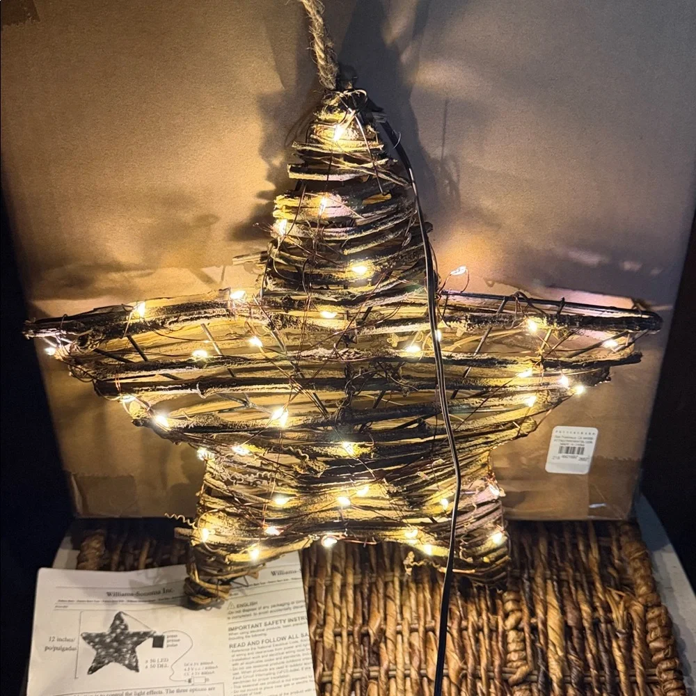 Pottery Barn Rattan Twinkle Star Red , White & Blue BNIB