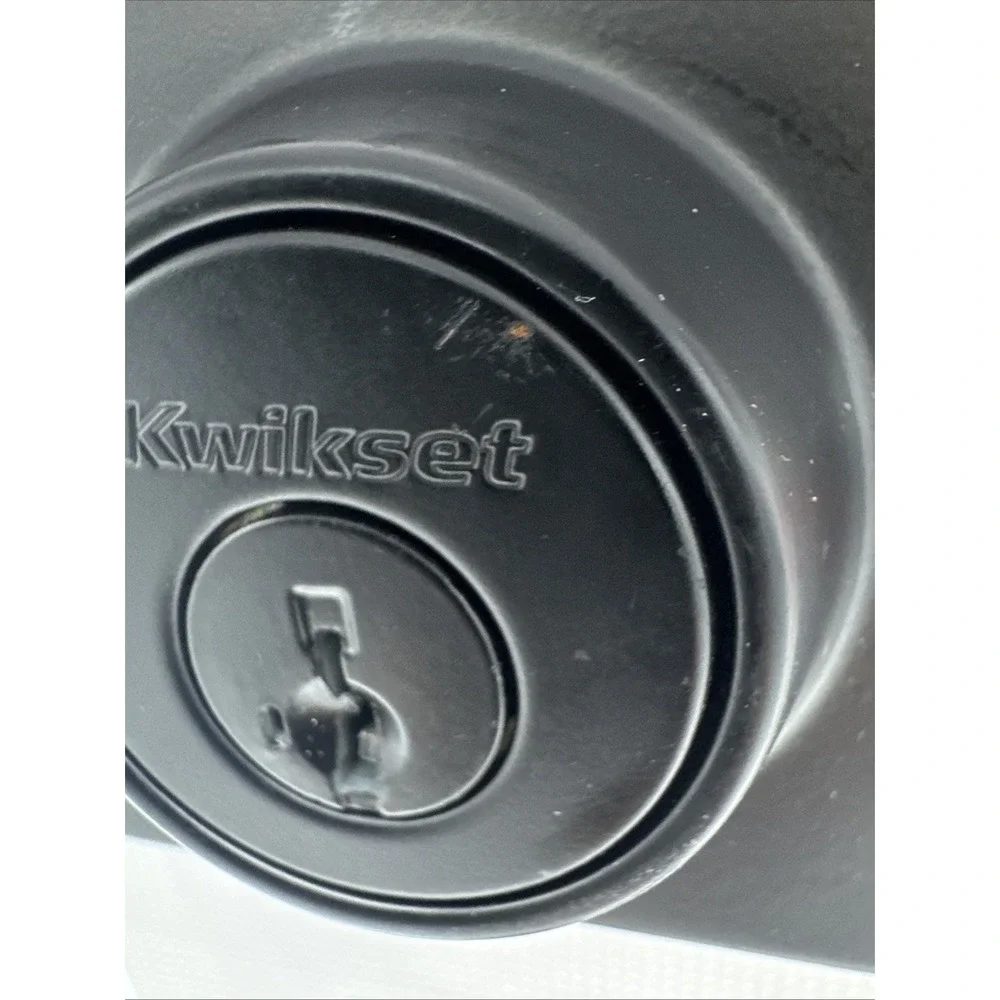 Kwikset Amador Front Entry HandleSet Hollis Lever Matte Black Deadbolt 96870-165