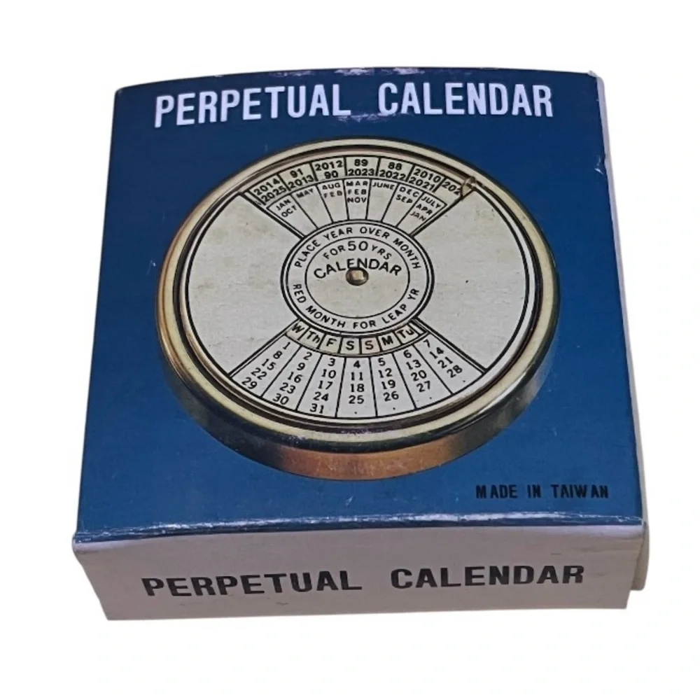 Perpetual Calendar Nauticalia 50 year Brass 1988-2037 Original box