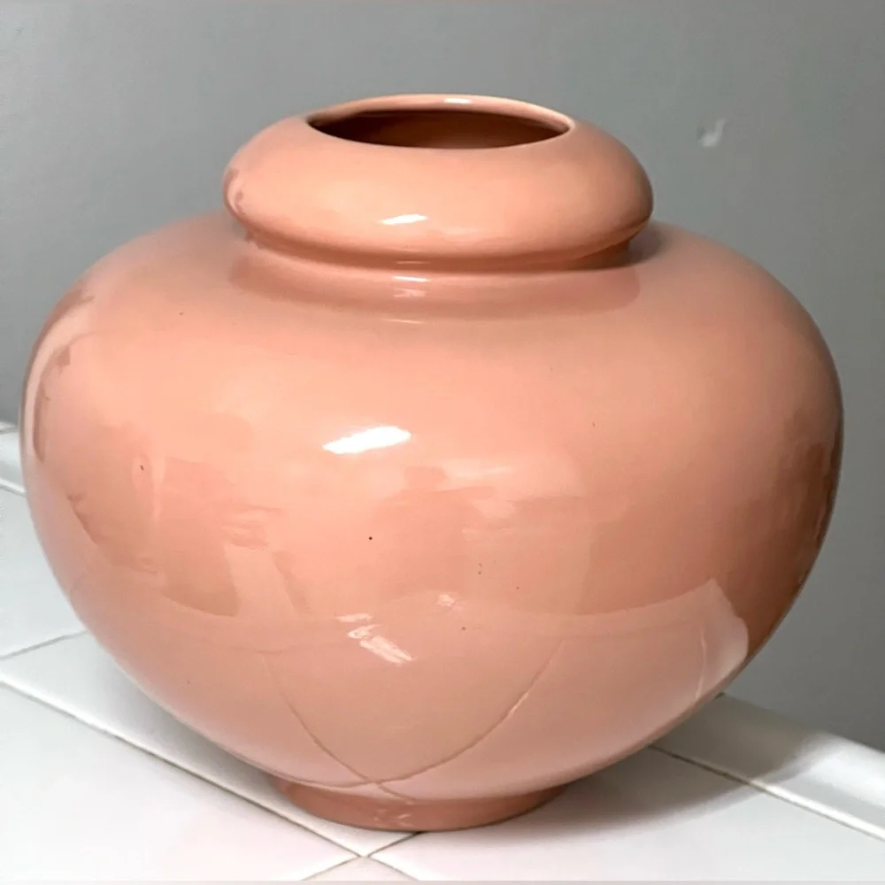 VTG Madeline Original Studio Art California Pottery MCM Dusty Pink Round Vase 8