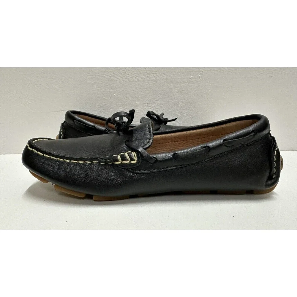Mighty Joe boys size EU 31 US 13 black leather slip on moccasins shoes