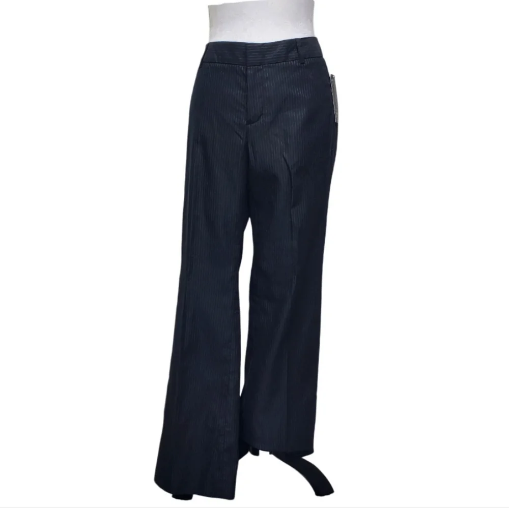 Banana Republic Martin Fit Black Pinstripe Straight Leg Pants Size 10