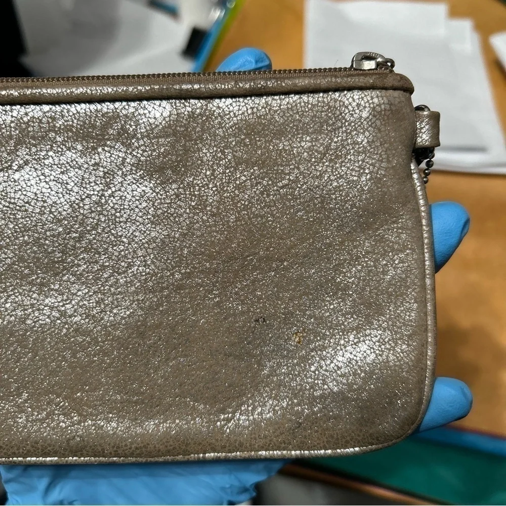 Coach Madison Pleated Gold Wristlet - “Marie”