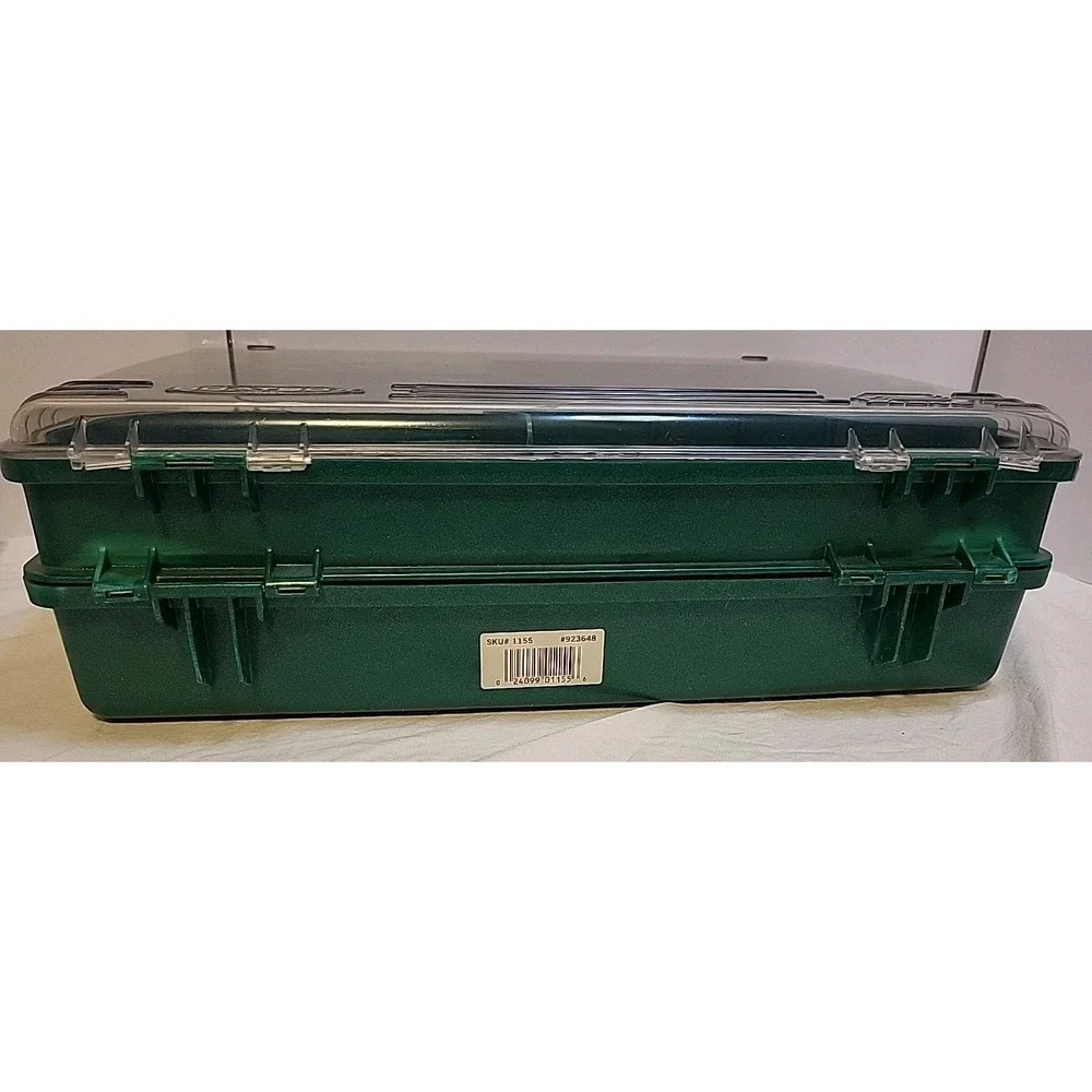 Plano 1155 Green Boatbox Transparent Lid Tackle Box Fishing Multi Compartment