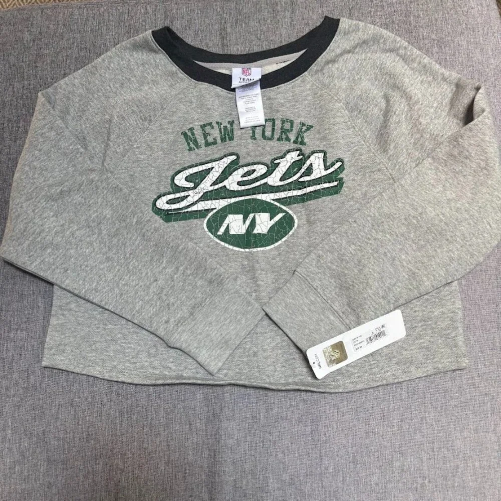 NFL Girls New York Jets Long Sleeve Crop Top (7/8)