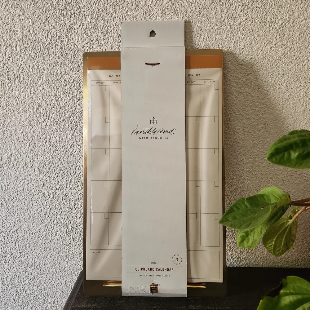Hearth & Hand Gold and White Calendar Clipboard